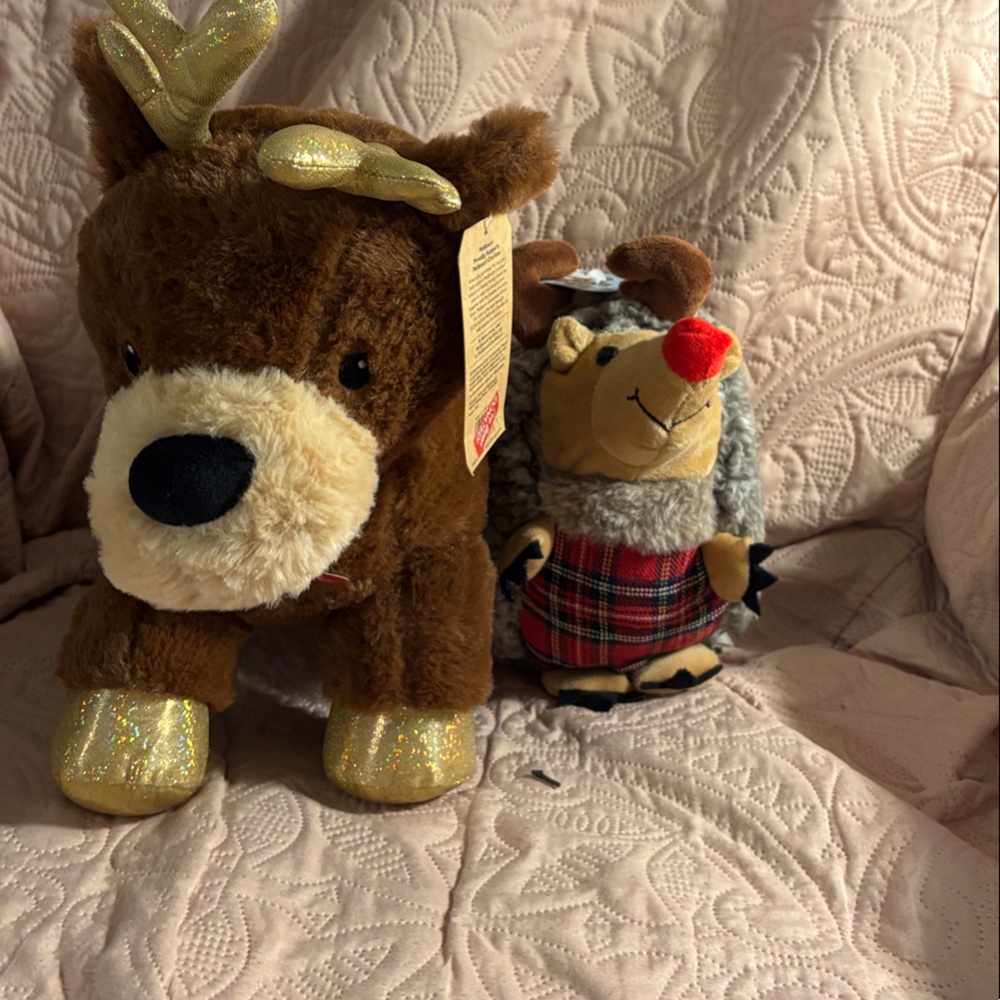 Reindeer and Hedgehog Christmas Plushies